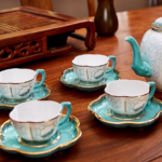 Bone China Teapot and Tea Cup Set Suitable for Home Use or Gift Giving