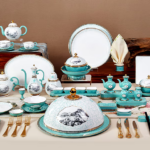 32-Piece Chinese-Style Bone China Dinnerware Set for 10+ People