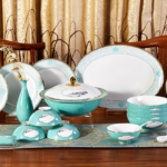 Silk Road 22-Piece Vintage Chinese Style Bone China Dinnerware Set