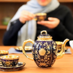 Blue Treasure Golden Branch Luxury Bone China Tea Set