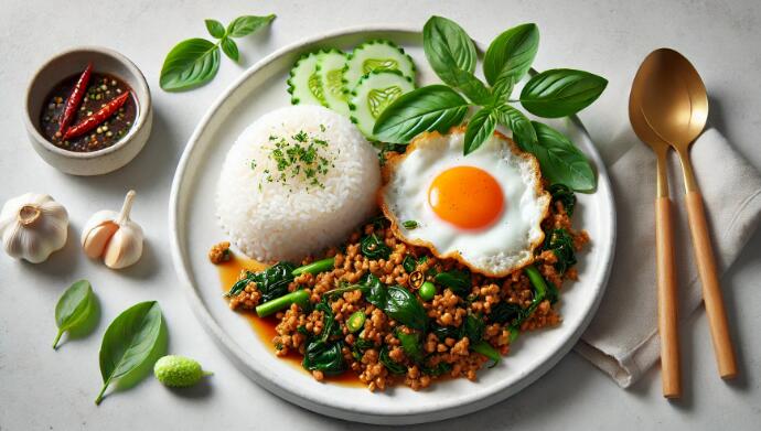 Plating Techniques for Thai Basil Pork