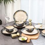 European Antique Style Household Ceramic Dishes and Tableware Set Wholesale Factory Direct Sale