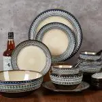 European Style Danube Underglaze Series Household Ceramic Bowl and Plate Tableware Set Wholesale